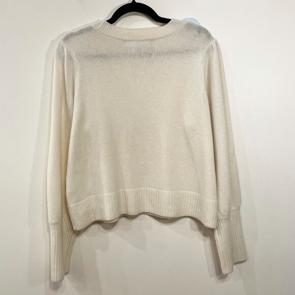 New Hill House Sylvie 100% Merino Wool Puff Sleeve Sweater Ivory XL fit - Picture 4 of 8